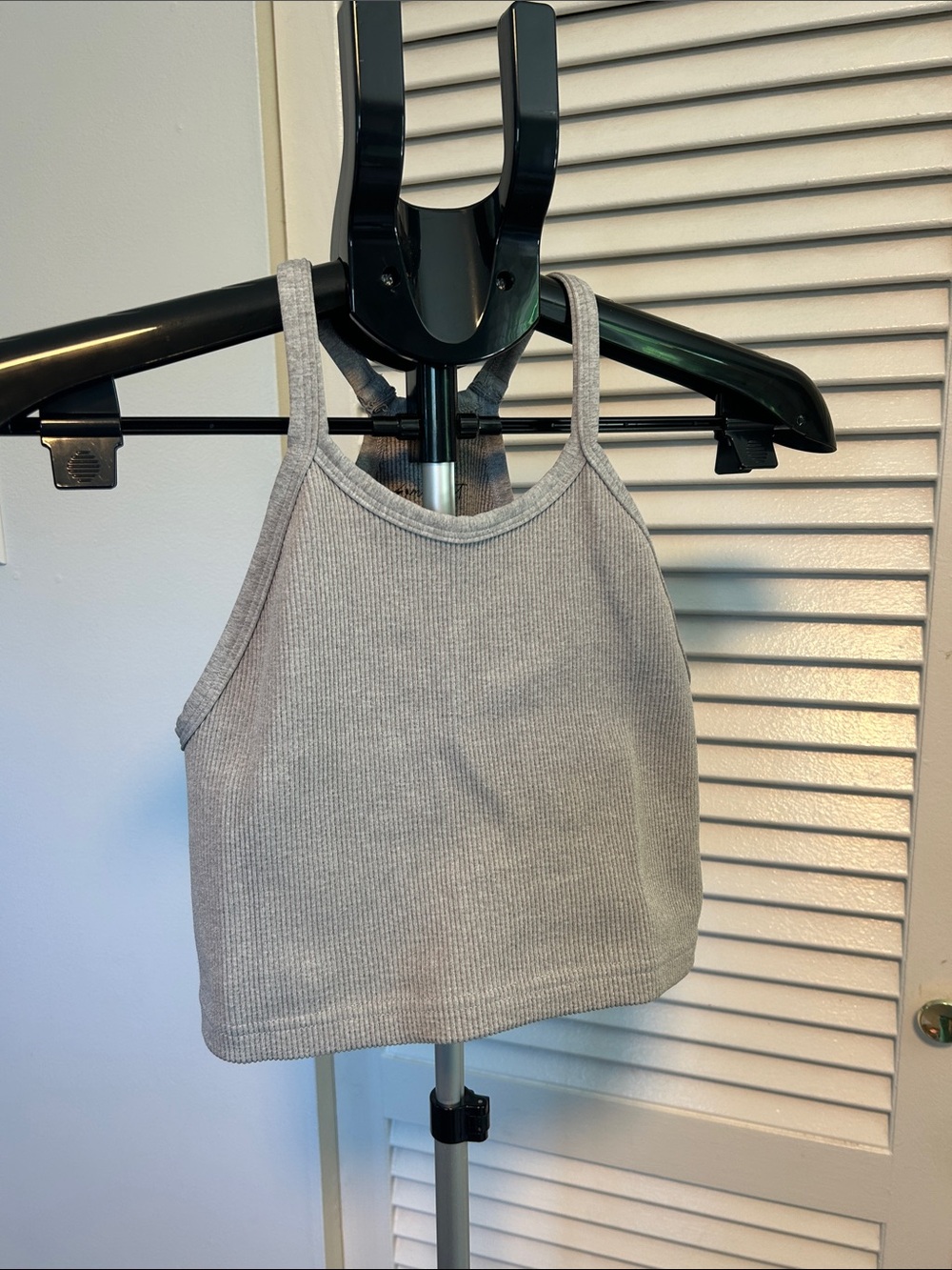 FP Movement Ribbed Cropped Tank Top - Light Gray